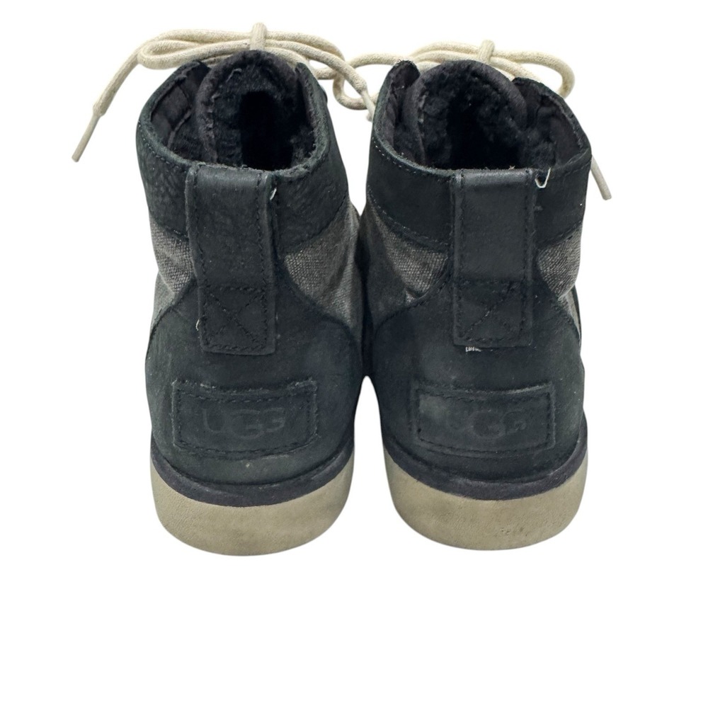 UGG AUSTRALIA BETHANY CANVAS NUBUCK SHEEPSKIN BLACK BOOTS SIZE 6 US - Picture 3 of 7
